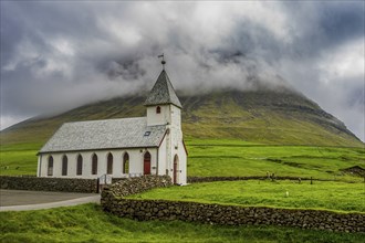 Vidareidi church in Vidoy, Faroe islands, Denmark, Europe