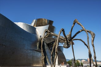 Guggenheim Museum Bilbao, Architect Frank O. Gehry, Sculpture Maman by Louise Bourgeois, Bilbao,