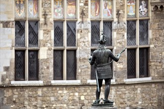 Charlemagne Fountain Monument, Charlemagne Fountain in front of the late Gothic Löwenstein House,