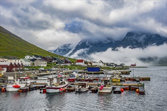 Boat harbour of Norddeble, Vidoy, Faroe islands, Denmark, Europe