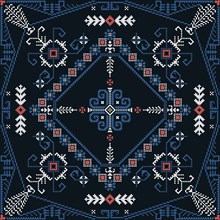 Traditional Latvian embroidery seamless pattern, vector illustration