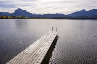 Steg am Hopfensee, AllgÃ¤u Alps, Hopfen am See, OstallgÃ¤u, Bavaria, Germany, Europe