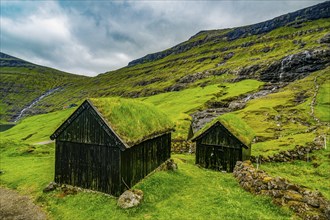 Museum of overgrown houses, Saksun, Streymoy, Faroe islands, Denmark, Europe