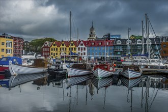 Harbour of Torshavn, capital of Faroe islands, Streymoy, Denmark, Europe