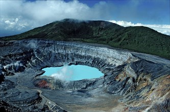 Crater of the Poas volcano, Volcano, Costa Rica, South America, Central America