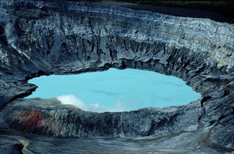 Crater of the Poas volcano, Volcano, Costa Rica, South America, Central America