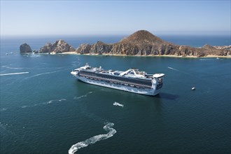 Cruise ship off Cabo San Lucas, Cabo San Lucas, Baja California Sur, Mexico, Central America