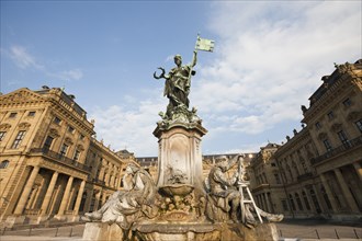 Frankonia Fountain of the Wuerzburg Residence, Wuerzburg, Lower Franconia, Bavaria, Germany, Europe