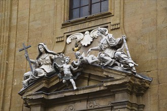 Florence, Italy. September 18, 2023. Piazza della Signoria in Florence, with its famous sculptures.