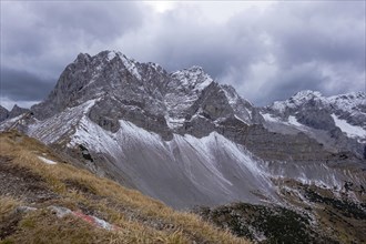 Hiking, autumn, descent, Lamsenjoch, Eng, Tyrol, Austria, Europe