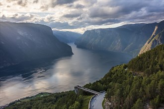 Stegastein viewpoint over the Sognefjord, viewing platform, Norway, Europe