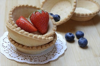 Tartelette, pre-made tartlet base with strawberry and blueberries