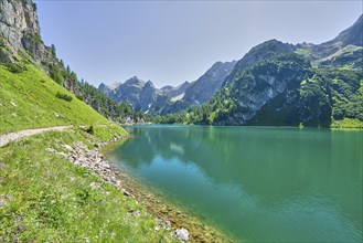 Tappenkarsee with Raucheck and Wildkarhöhe, alpine pasture, mountain lake, Radstätter Tauern,