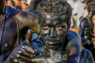 Portrait of black man. Carnival. Mindelo. Cabo Verde. Africa