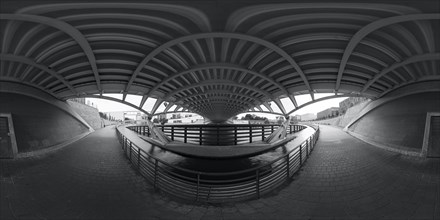 Crown Prince Bridge in 360Â° Panorama, Berlin, Germany, Europe