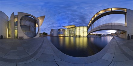 Spreebogen with government buildings, Berlin, Germany, Europe