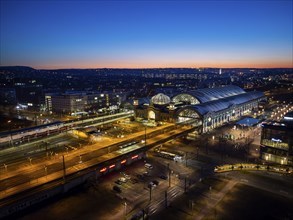 Central station at Wiener Platz. The new construction has been completed, the membrane roof of the