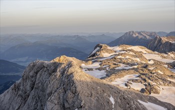 Remnants of snow, high alpine landscape, Übergossene Alm, Berchtesgaden Alps, Salzburger Land,