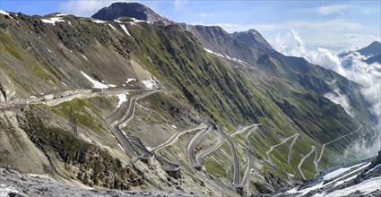 Pamphora photo View of north ramp Ascent from pass road to mountain pass Alpine pass with