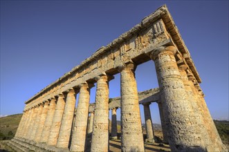 Evening light, Doric temple, Segesta, Super wide angle shot, Ancient site, Archaeological site,