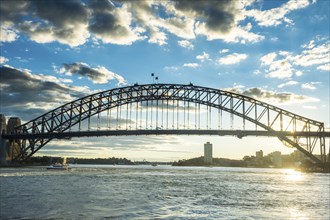 Sydney harbour bridge at sunset, Sydney, New South Wales, Australia, Oceania