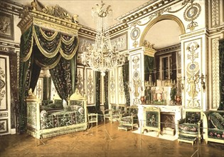 Napoleon's Bedroom in Fontainebleau Castle, Ile-de-France, France, c. 1890, Historic, digitally