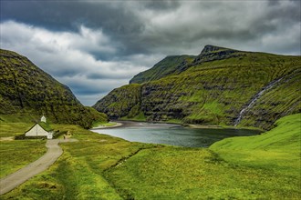 Old church in Saksun, Streymoy, Faroe islands, Denmark, Europe