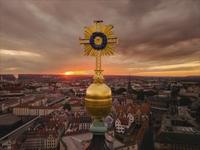 Towers of Dresden's Old Town, Church of Our Lady with domed cross