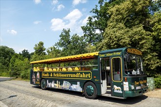 Bus for city and palace tour, Sanssouci, Potsdam, Brandenburg, Germany, Europe