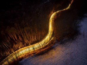 Road with traffic in the Ore Mountains