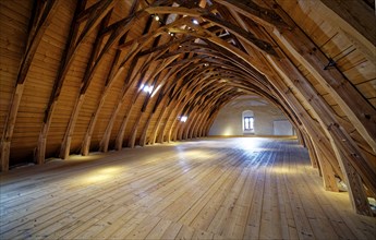 Historic granary in the front castle, Mildenstein Castle, Leisnig, Saxony, Germany, Europe