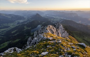 Sunset, view from Schaffauer, Wilder Kaiser, Tyrol, Austria, Europe