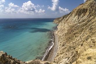 Beach on the cliffs of Cape Aspro near Pissouri, Cyprus, Europe