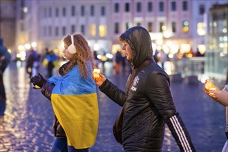 On the first anniversary of the Russian invasion of Ukraine, a large solidarity rally of Dresdeners