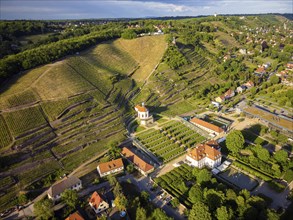 Wackerbarth Castle, originally Wackerbarths Ruh', is a Baroque castle surrounded by vineyards in