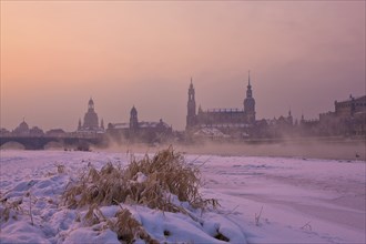 Dresden morning fog over the Elbe