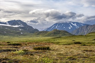 Barren mountain landscape, Knutshoe Mountain, Fjell, Oystre Slidre, Jotunheimen National Park,