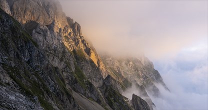 Mountains in the mist, Appenzell Alps, Switzerland, Europe