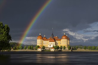 Thundershowers over the Baroque Moritzburg Castle