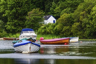 Boats in Balmaha, Loch Lamond, Scotland, UK