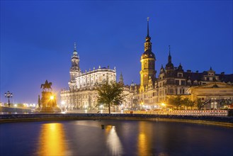 Semper Opera House, Court Church, Residence Palace, Hausmann Tower, King John Monument and Schinkel