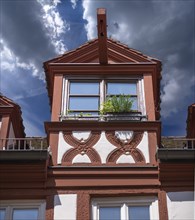 Historic roof lift bay, Obere Krämergasse 16, Nuremberg, Middle Franconia, Bavaria, Germany, Europe