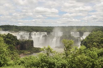 Beautiful photo of the Iguassu Falls, the highest water flow in the world's cataracts, Foz do