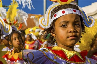 Portrait of little girl. Carnival. Mindelo. Cabo Verde. Africa