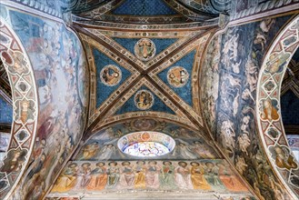 Four Apostles, Last Judgment, Paradise and Hell, frescoes by Taddeo di Bartolo, Collegiata di Santa