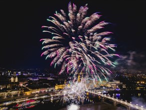 Fireworks over Dresden's Old Town