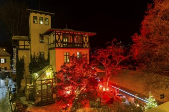 Christmas decorations at Villa Marie on the banks of the Elbe in Blasewitz