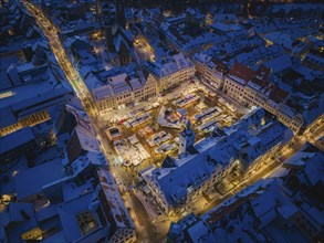 The Freiberg Christmas Market on the Obermarkt in front of the town hall