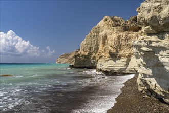 Beach on the cliffs of Cape Aspro near Pissouri, Cyprus, Europe