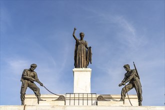 Statues of the Liberation Monument at Podokataro Bastion, Nicosia, Cyprus, Europe